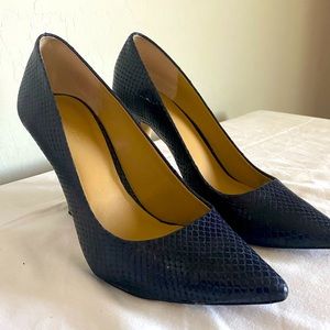 Ann Taylor Navy Snakeskin heel 8.5m